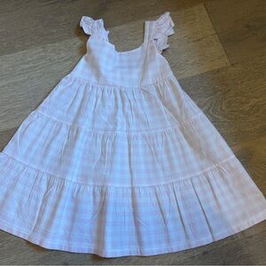 Babidu Spain cotton Pink Plaid Sleeveless Dress 4